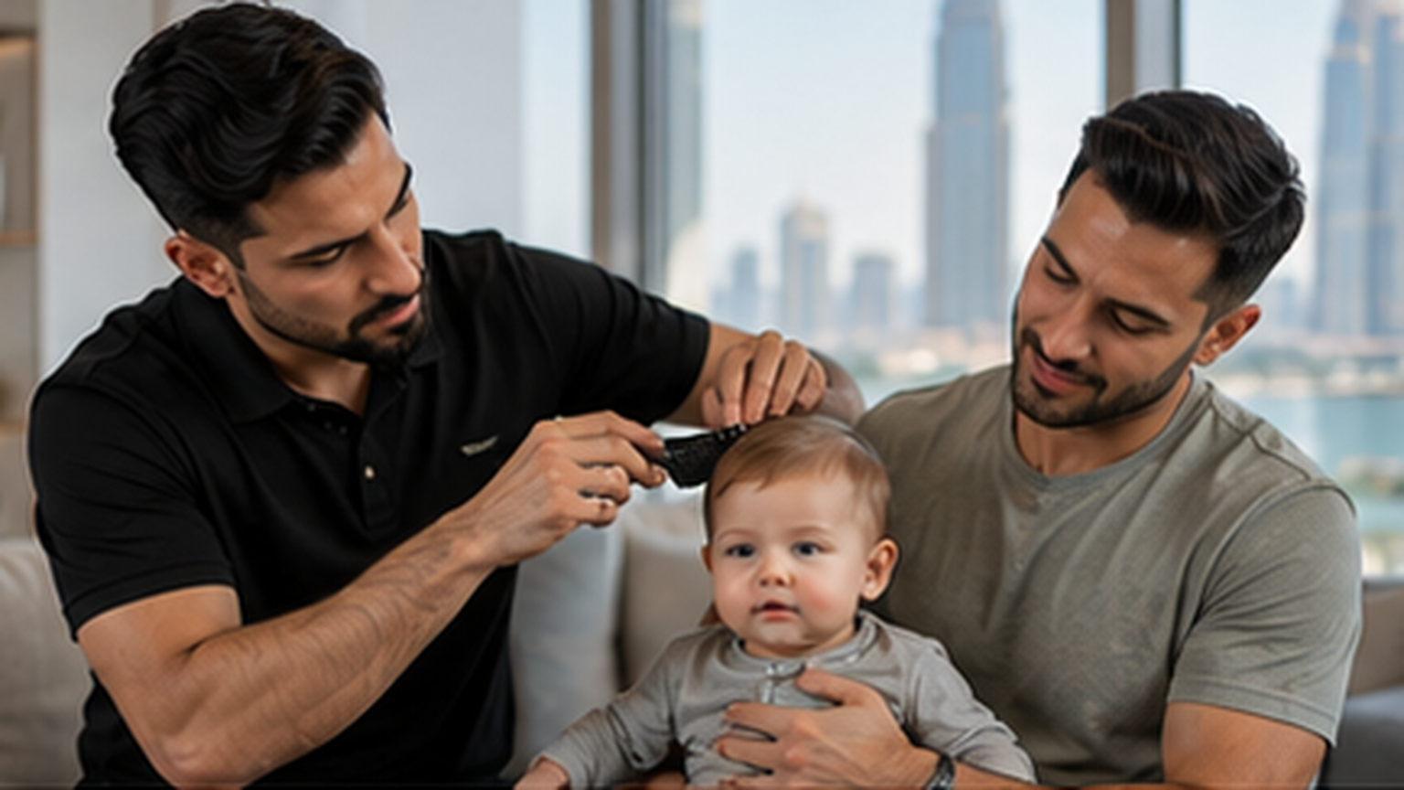 Baby's first haircut in Dubai